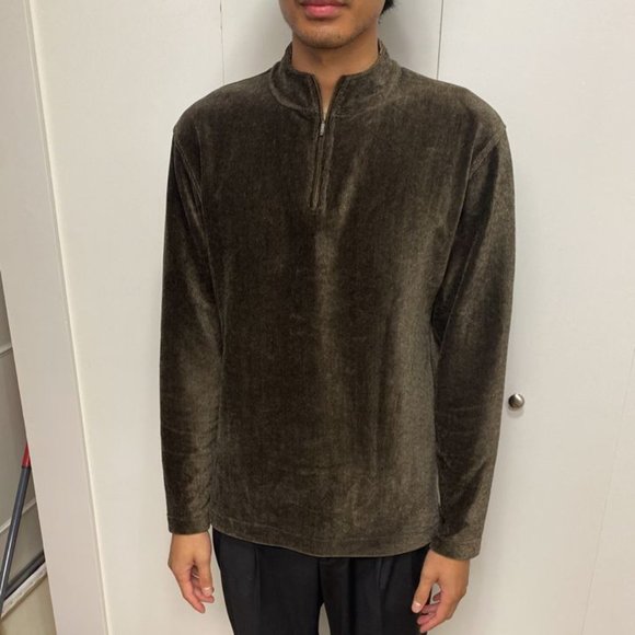 Vintage Saks Fifth Avenue Brown zipped Sweater - Picture 1 of 5